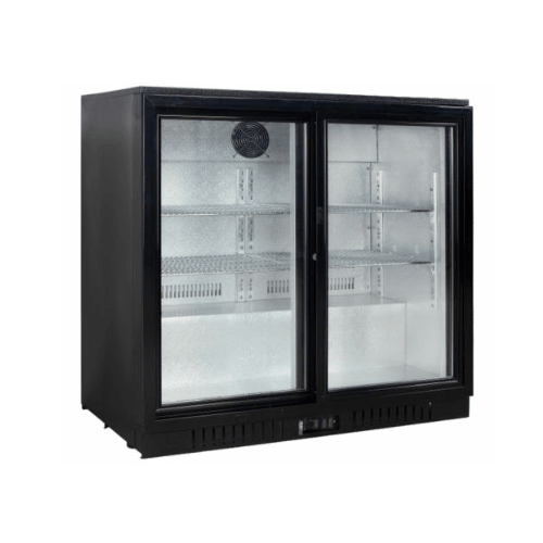 double door bar cooler swing doors